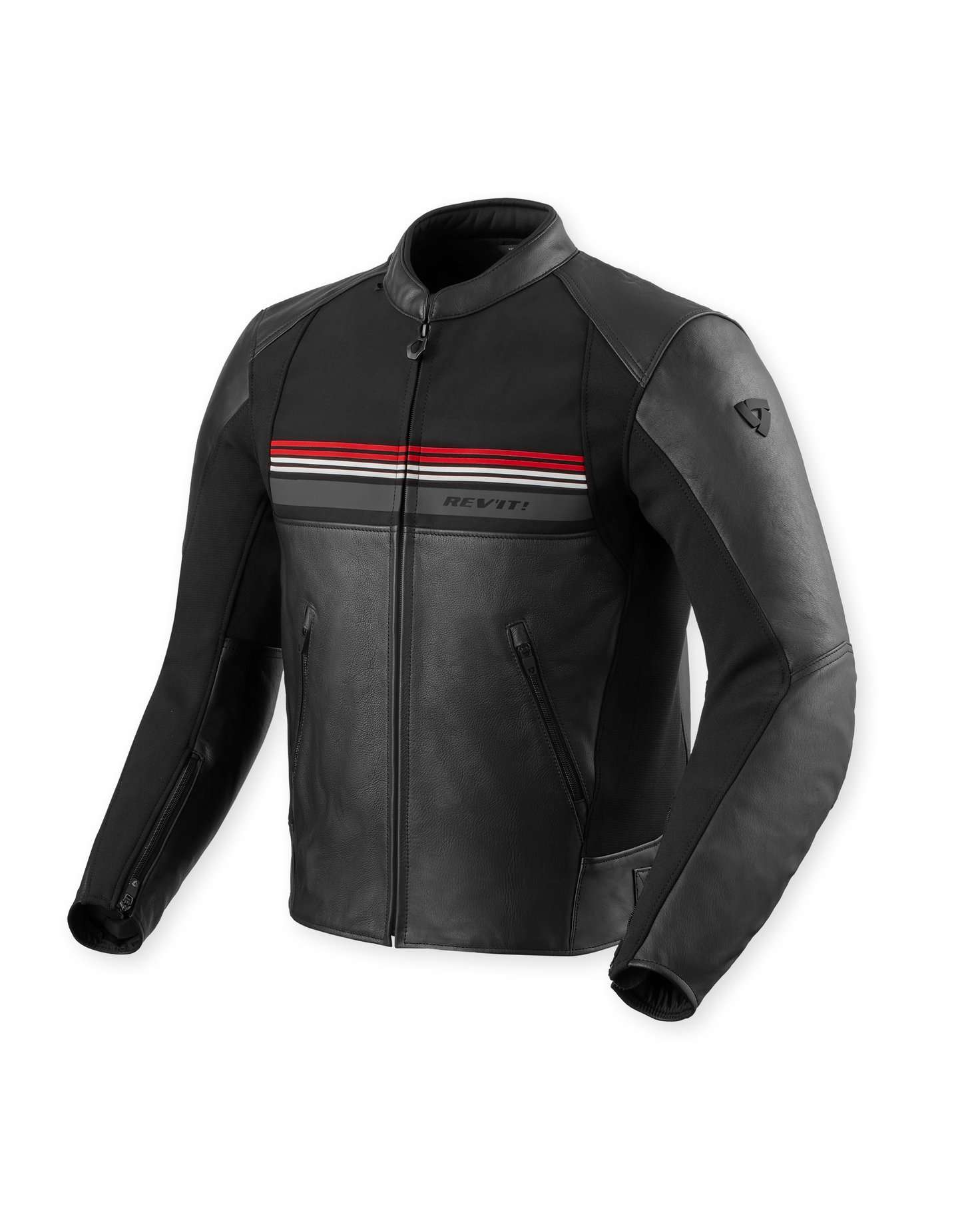 FJL149, Кожаная мотокуртка, REVIT Mile 2 Black Red