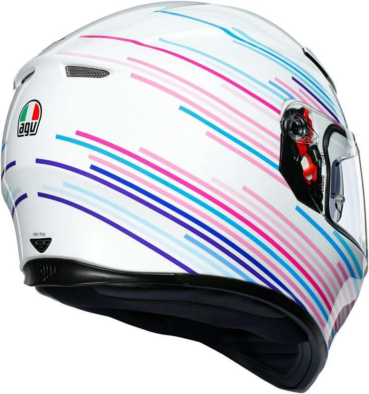 0301A2MY002, Мотошлем интеграл, AGV, K3 SV TOP SAKURA PEARL WHITE/PURPLE
