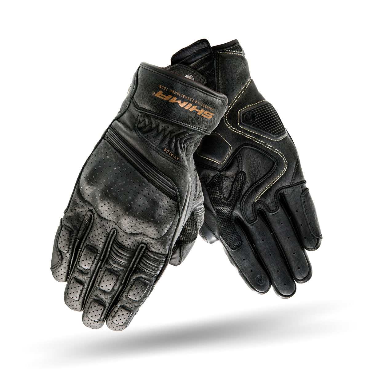 590113830, Кожаные мотоперчатки, Shima Aviator Black