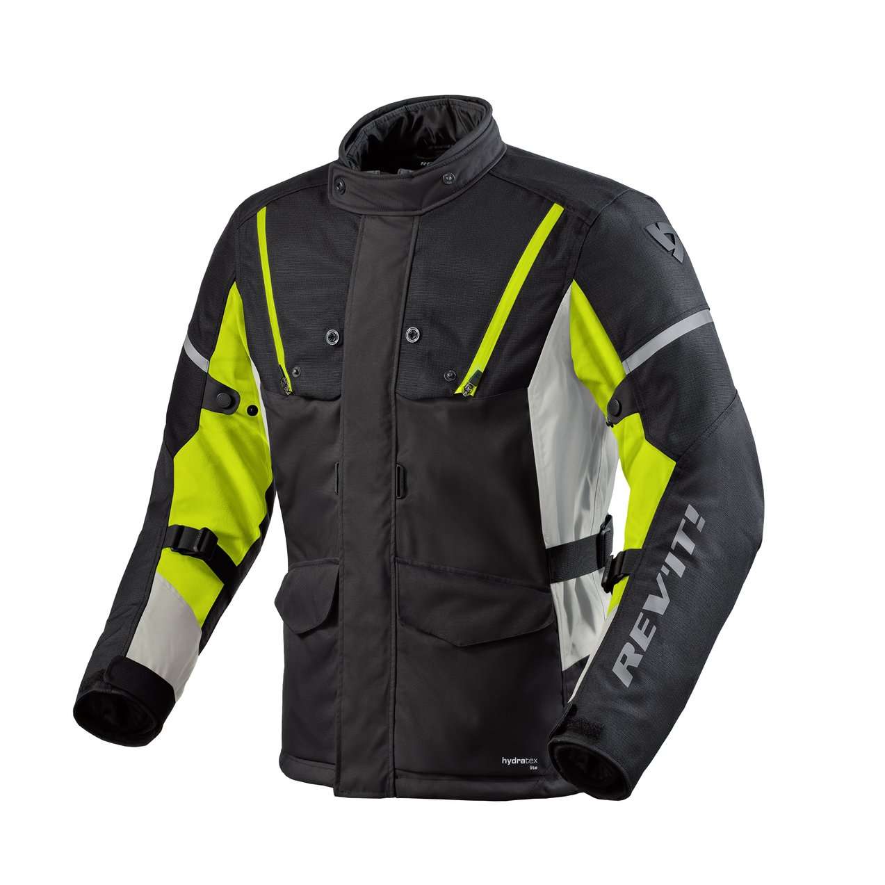 FJT322, Текстильная мотокуртка, REVIT Horizon 3 H2O Black Neon Yellow